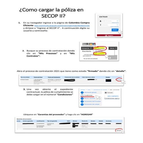 Instructivo Para Cargar Documentos Y Aceptar El Contrato Secopii