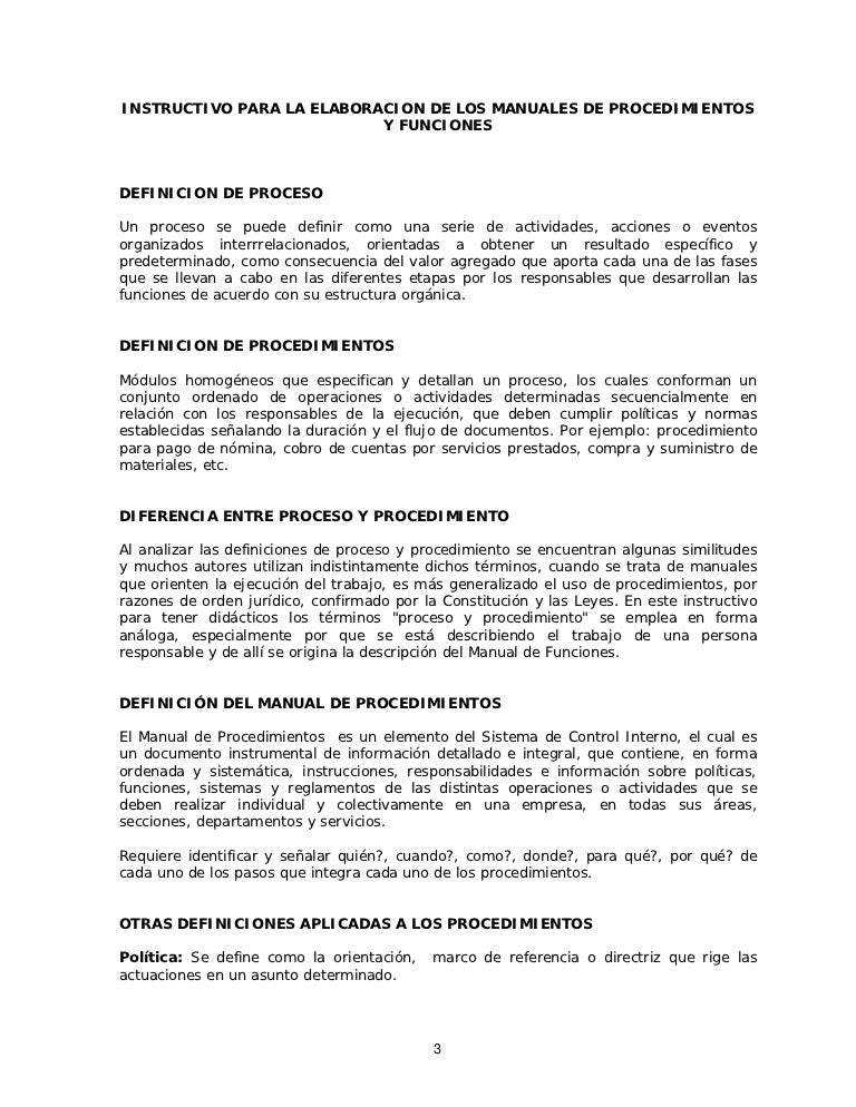 Instructivo para la elaboracion de los manuales de