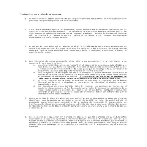 Instructivo Para Miembros De Mesax