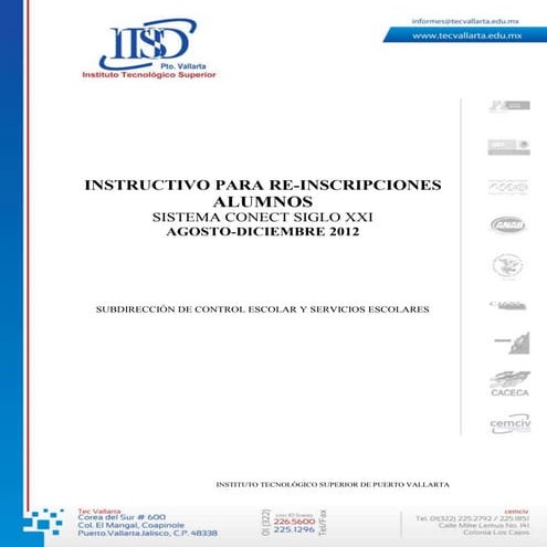 Instructivo para realizar la reinscripción agosto dic 2012