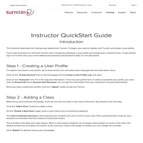 Instructor quick start-guide