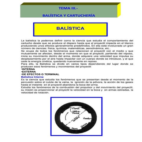 Instructor de tiro Balística