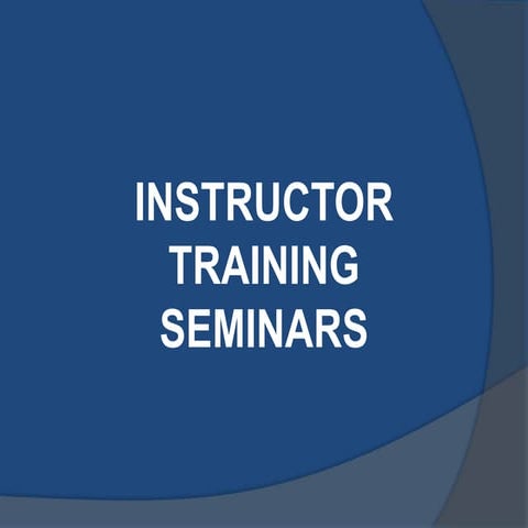 Instructor training | PPT