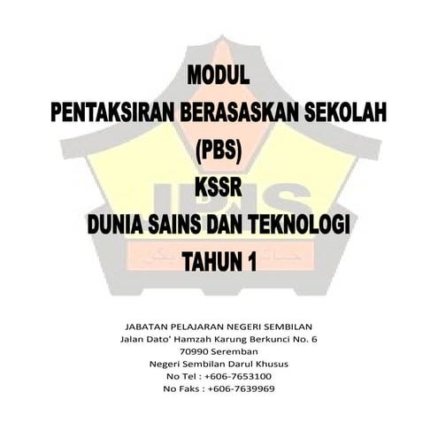 PBS kssr sains & teknologi tahun 1