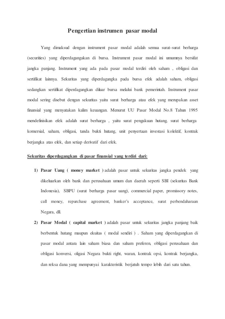 bagaimana cara menjadi forex introducing broker instrumen yang diperdagangkan di pasar modal