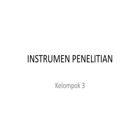 Instrumen penelitian