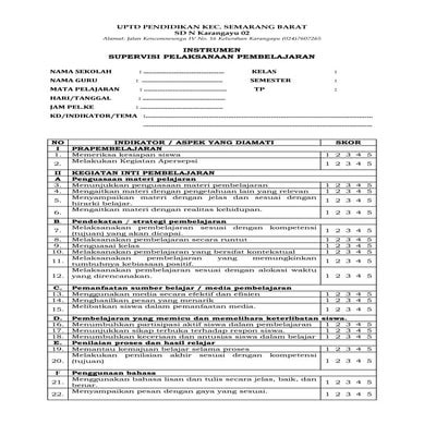 Instrumen supervisi guru