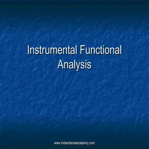 Instrumental functional analysis