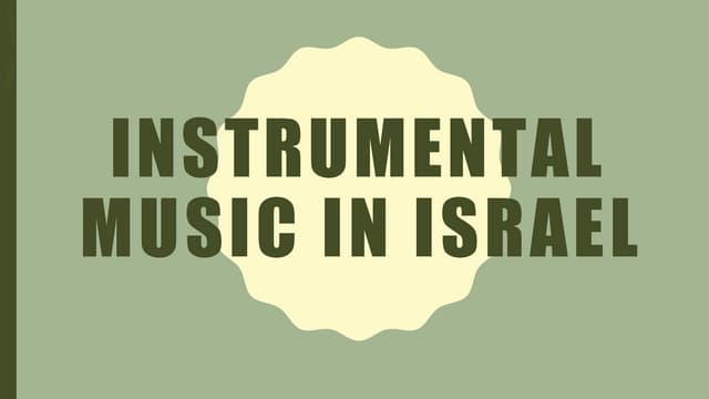 Instrumental music in israel