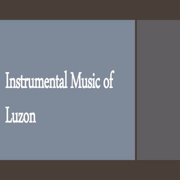 Instrumental Music of luzon