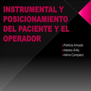 Instrumental y posicionamiento del ...