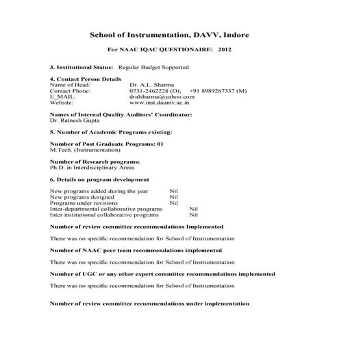 Instrumentation naac questionaire_2011_12