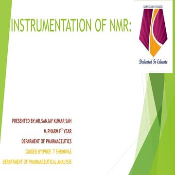Instrumentation of nmr
