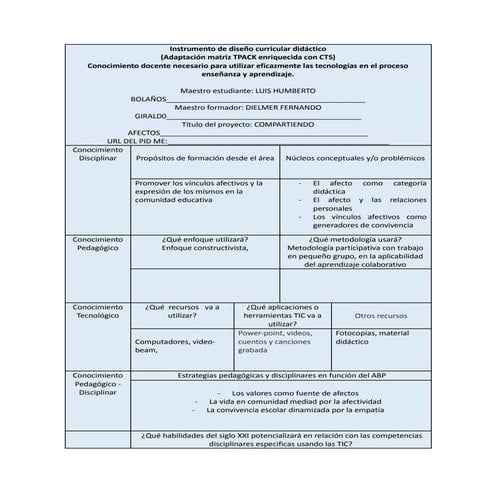Instrumento de diseño curricular didáctico luis humberto