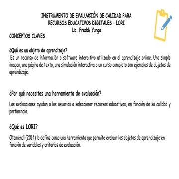 Instrumento para la evaluacion de objetos de aprendizaje LORI | PDF