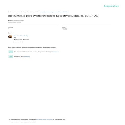 Instrumento para la evaluacion de objetos de aprendizaje LORI | PDF