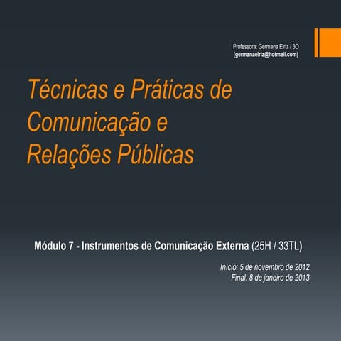 Instrumentos de Comunicação Externa