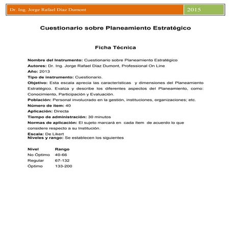 Instrumentos que midde el planeamiento estratégico