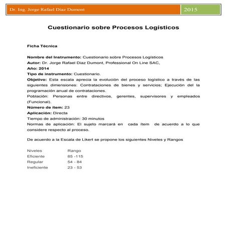 Instrumentos que midde los procesos logísticos
