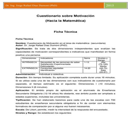 Instrumentos que motivacion con confiabilidad