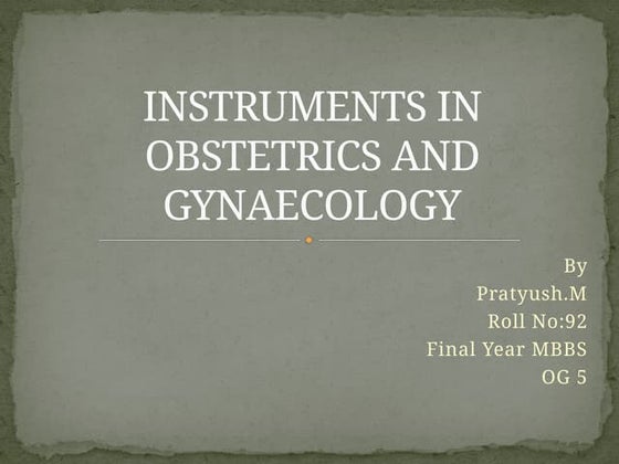Gynecological and obstetrics Instruments | PDF | Pregnancy ...