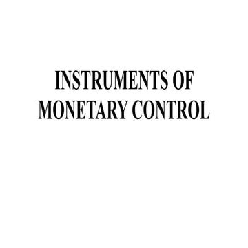 Instruments of monetary control