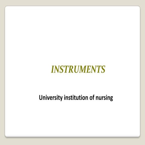 Surgical Instrument (OT Instruments) | PPTX