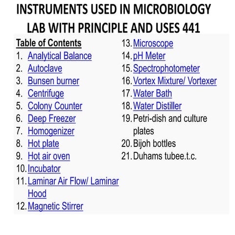 INSTRUMENTS USED IN MICROBIOLOGY LAB WITH PRINCIPLE AND.ppt