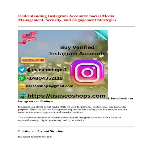 Understanding Instagram Accounts Social Media Management Security Photo Inspiration