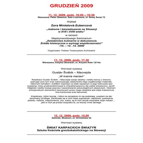 Program Instytutu Slowackiego