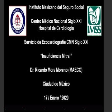 Insuficiencia Mitral y Ecocardiograma