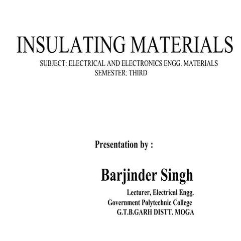 Insulating materials- electrial