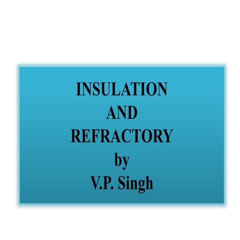 Insulation and refractory basics by Varun Pratap Singh