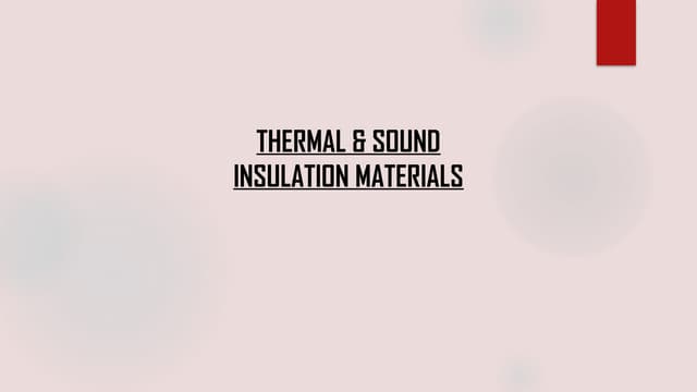 Thermal insulation materilials and its application | PPTX