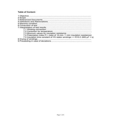 Insulation resistance testing