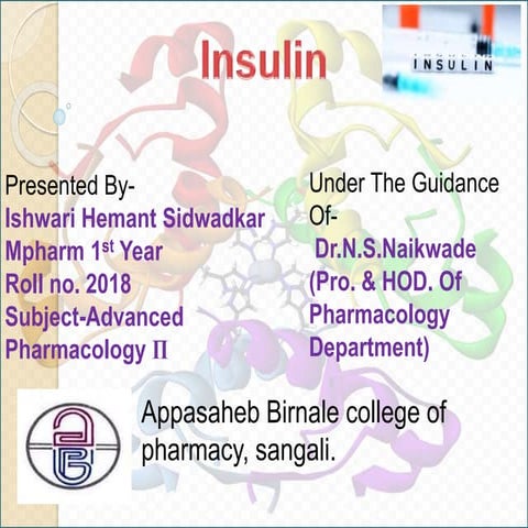 Role of Insulin in Health and Disease: a polypeptide hormone. | PPTX