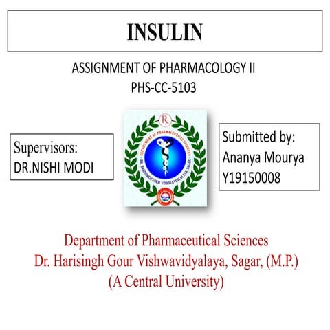 Insulin: Assignment of Pharmacology II.pdf
