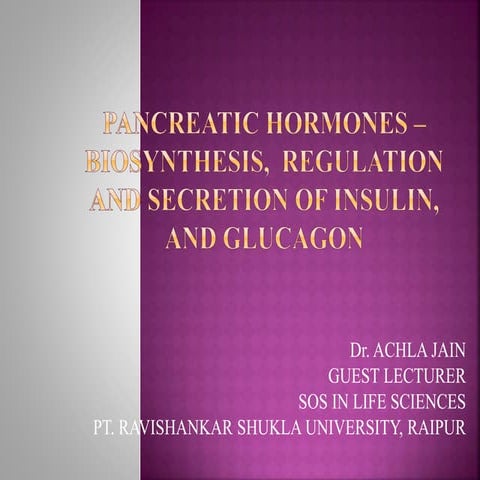 Pancreatic hormones Insulin and glucagon