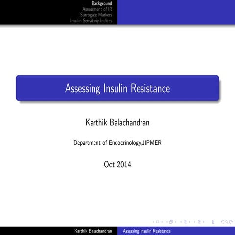 Assessing Insulin Resistance