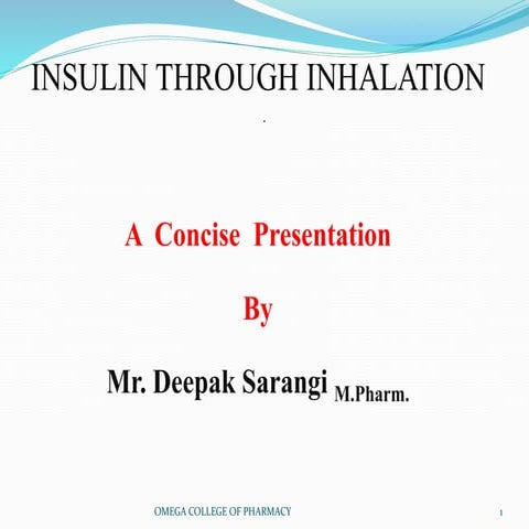 Insulin through inhalation ppt