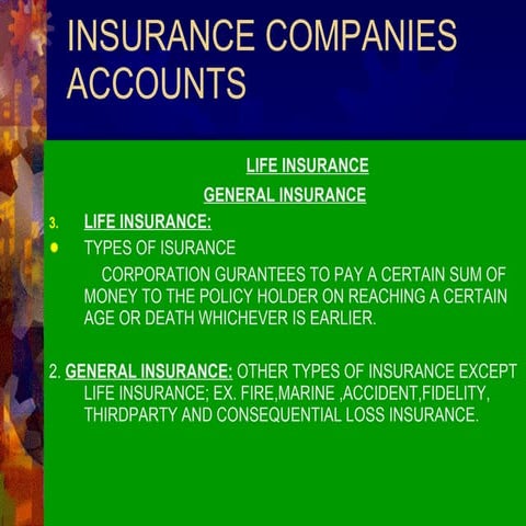 Insurance Companies Accounts