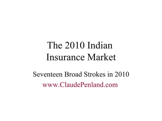 India Insurance Market 2010 - Indian
