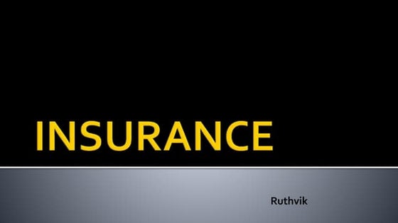 Introduction about insurance | PPT
