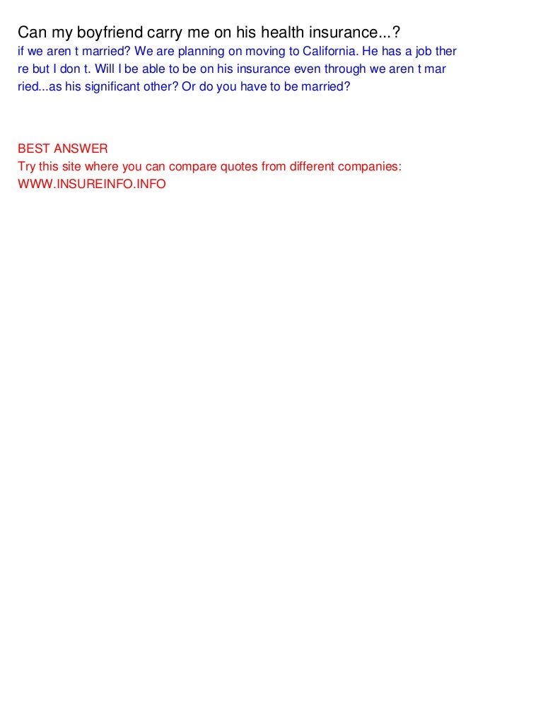 can i get on my fiance health insurance