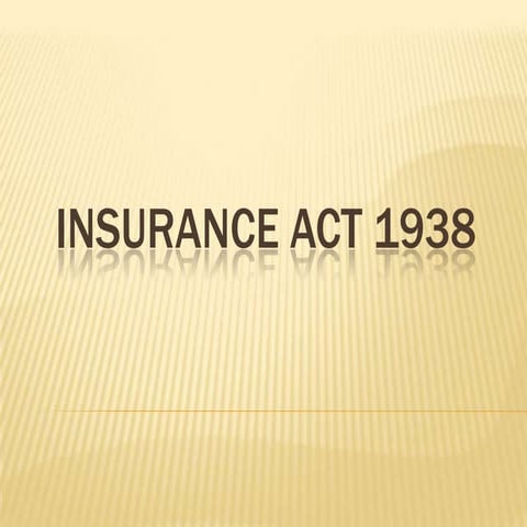 Insurance act 1938