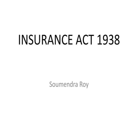 Insurance act 1938 iibs