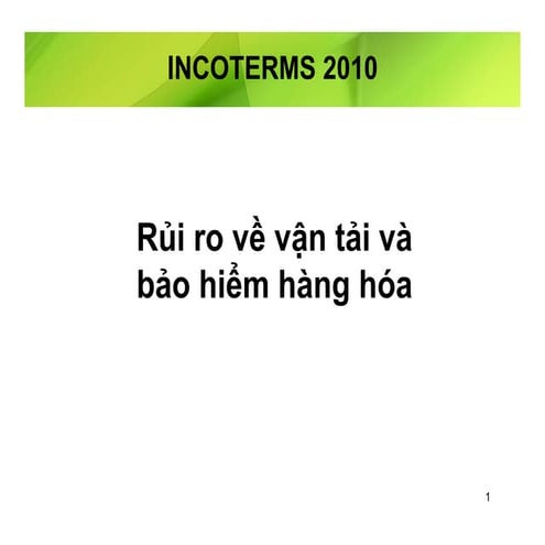 Insurance and incoterms 2010 vn