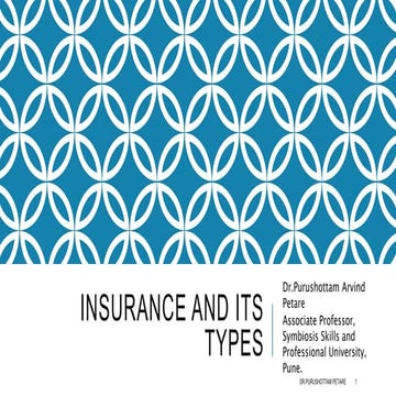 Insurance and its types by Dr. Purushottam Arvind Petare .pptx