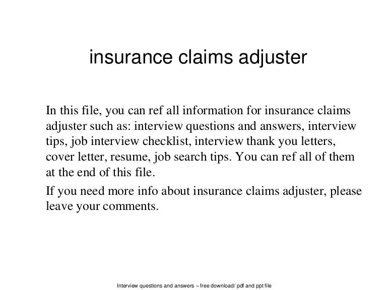 insurance claims adjuster resumes