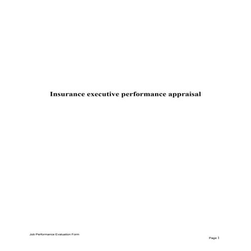 Insurance executive performance appraisal